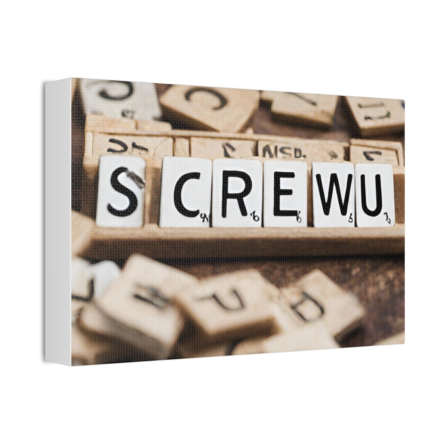 Screw U | Funny Canvas Art | Wall Art | Wall Decor | Office Art | Canvas Stretched, 1.5''