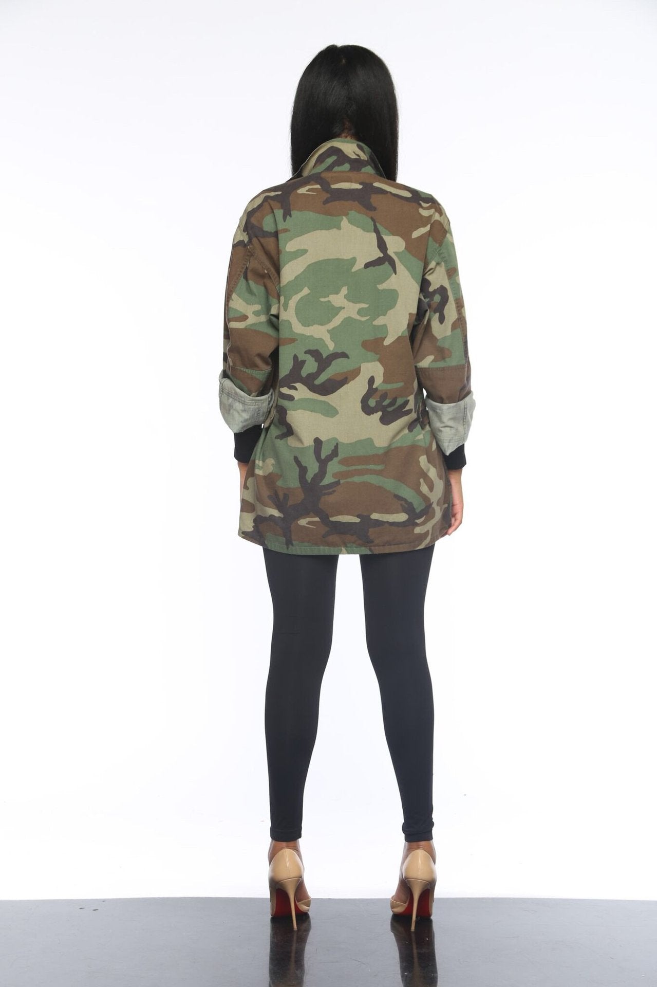 The Kennedy | Women's Green Camouflage long Sleeve Coat