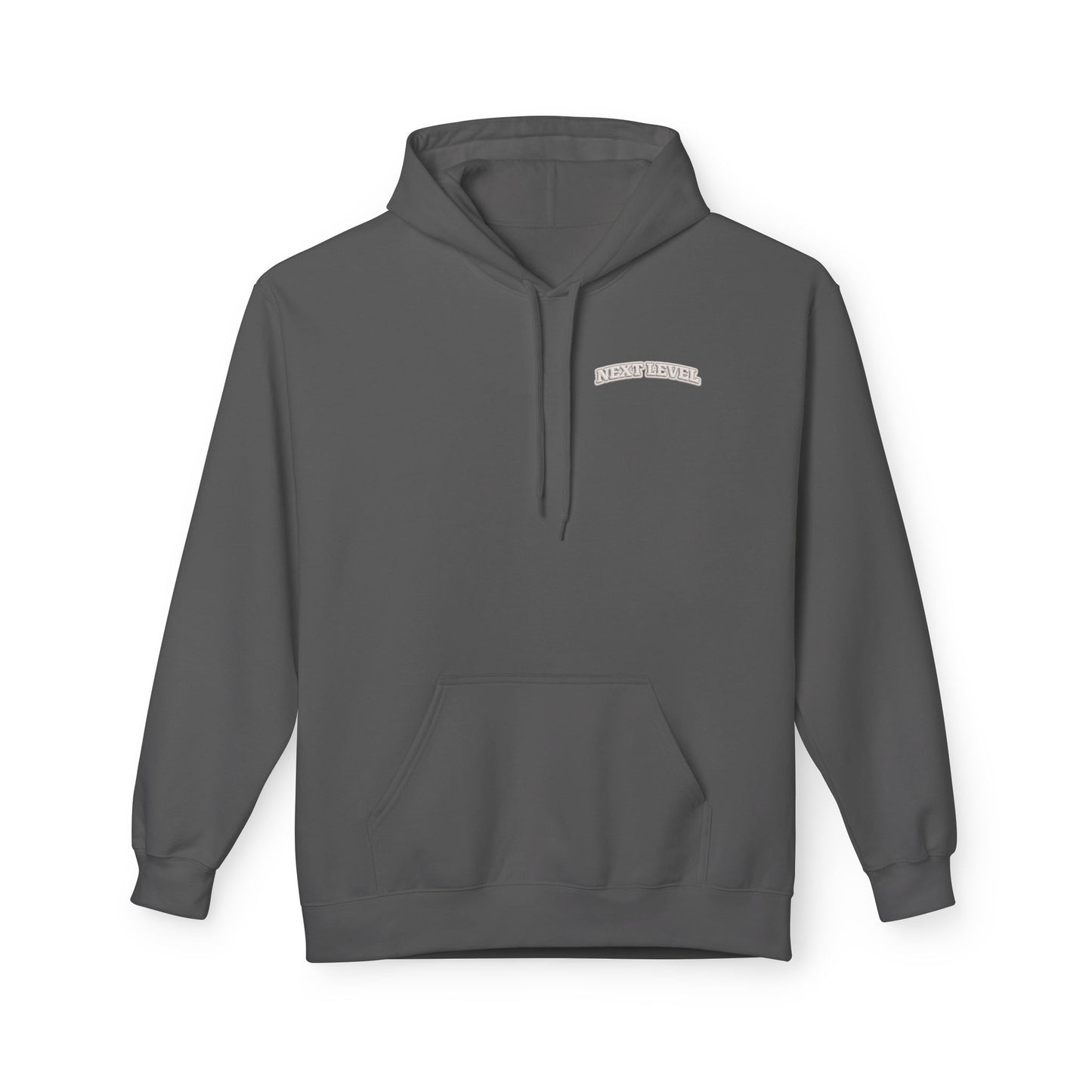 Majestic Vertical Text Hoodie — Minimal White Graphic Pullover Christian Hoodie Godly Hoodie Sports Hoodie Mighty Lifestyle Hoodie