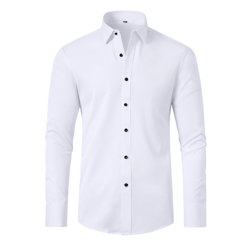 Top Omega Shirt | Stretch Iron Free Men's Long Sleeve Shirt Mercerized Vertical Sense European Men's Shirt