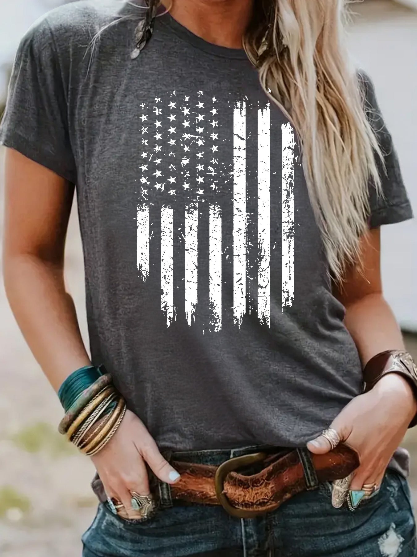 T-shirt  flag print Patriot Shirt
