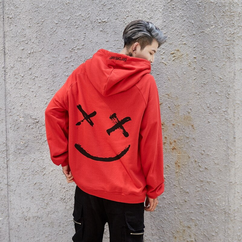 Smiles Trendy Graphic Hoodie, Suppliers Usa Men Hoodies Sweatshirts Smile Print Headwear Hoodie Hip Hop Streetwear Clothing