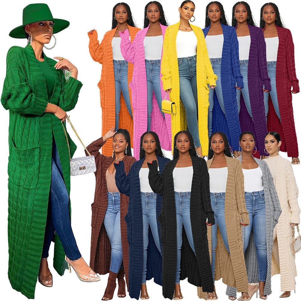 Casual Knit Long Sweater Cardigan Women