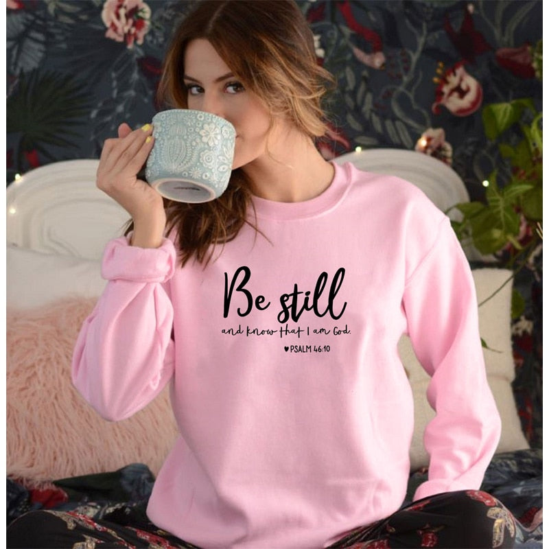 Be Still and Know Sweatshirt – Psalm 46:10 Christian Pullover | Women’s Faith Hoodie | Religious Comfort Crewneck | Spiritual Gift Be Still And Know That I Am God Pslam 46:10 Sweatshirts Women Religious Christian Hoodies Vintage Jesus Faith
