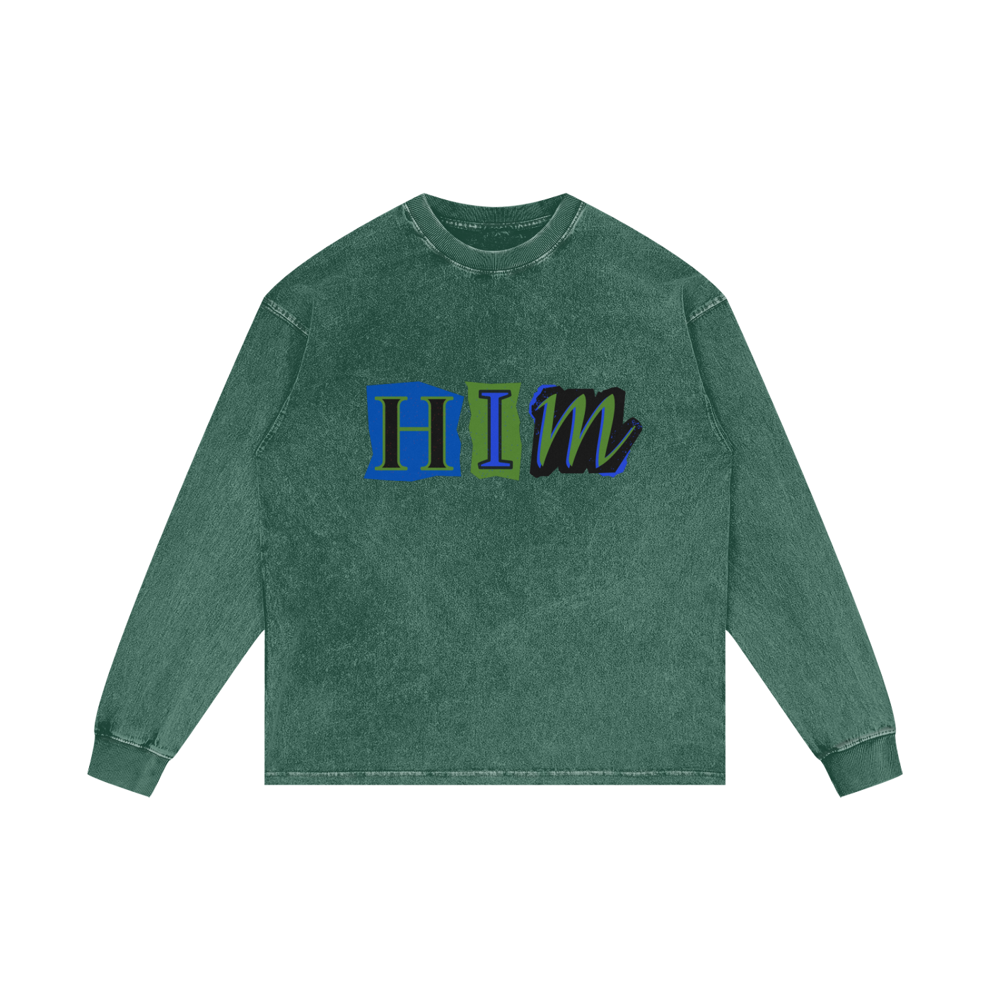 HIM Acid Wash Oversize Long Sleeve T-Shirt