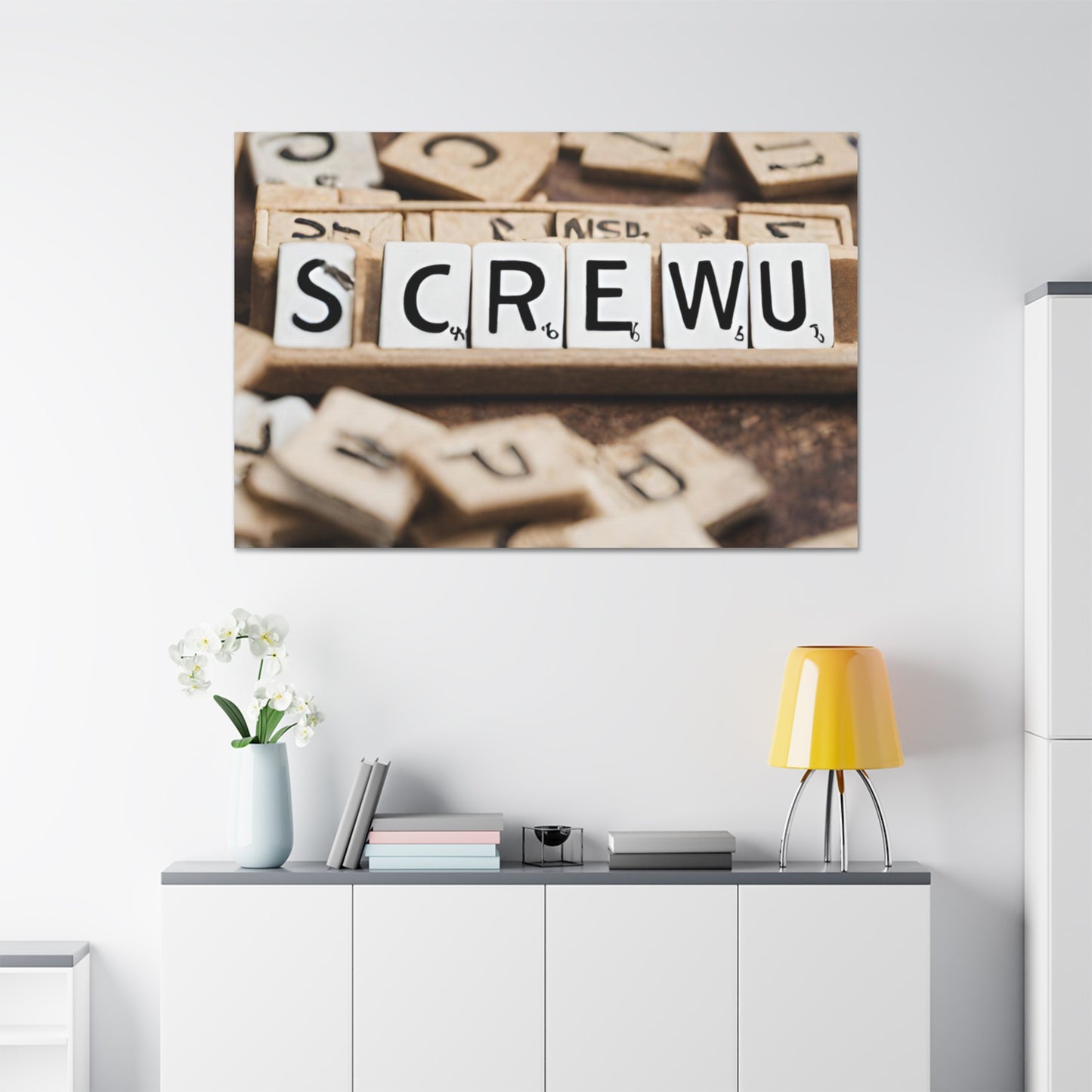 Screw U | Funny Canvas Art | Wall Art | Wall Decor | Office Art | Canvas Stretched, 1.5''