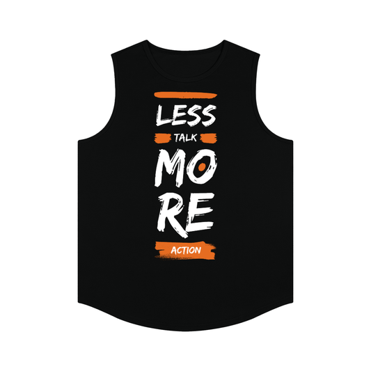 Less Talk More Action Motivational Men's Lightweight Sport Jersey, motivational sport jersey, less talk more action jersey, mens basketball jersey, gym tank top men, workout jersey men, breathable sleeveless jersey, performance basketball jersey