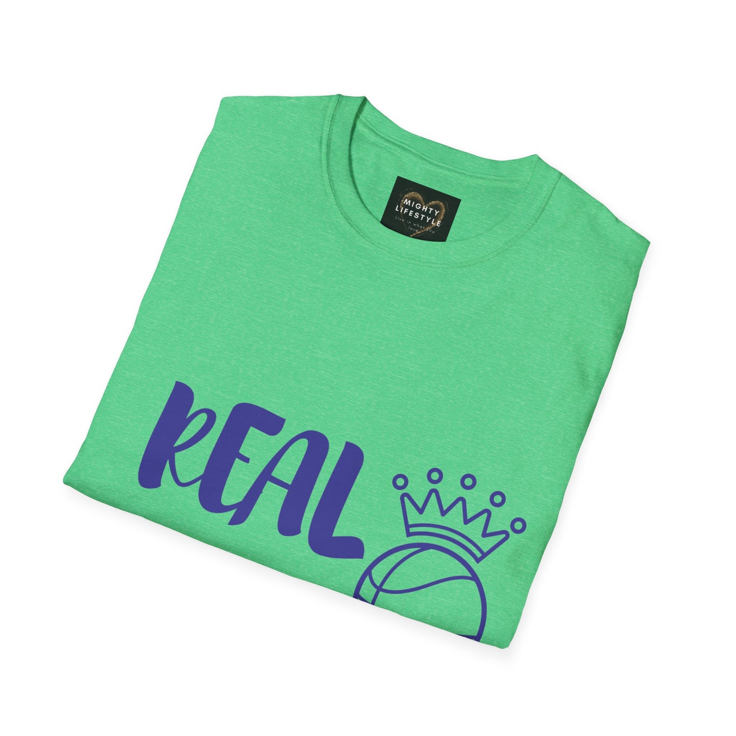 Real Queen Purple Font  | Basketball Shirt | Sports Shirt | Baller Shirt | Mighty Lifestyle |  Softstyle T-Shirt