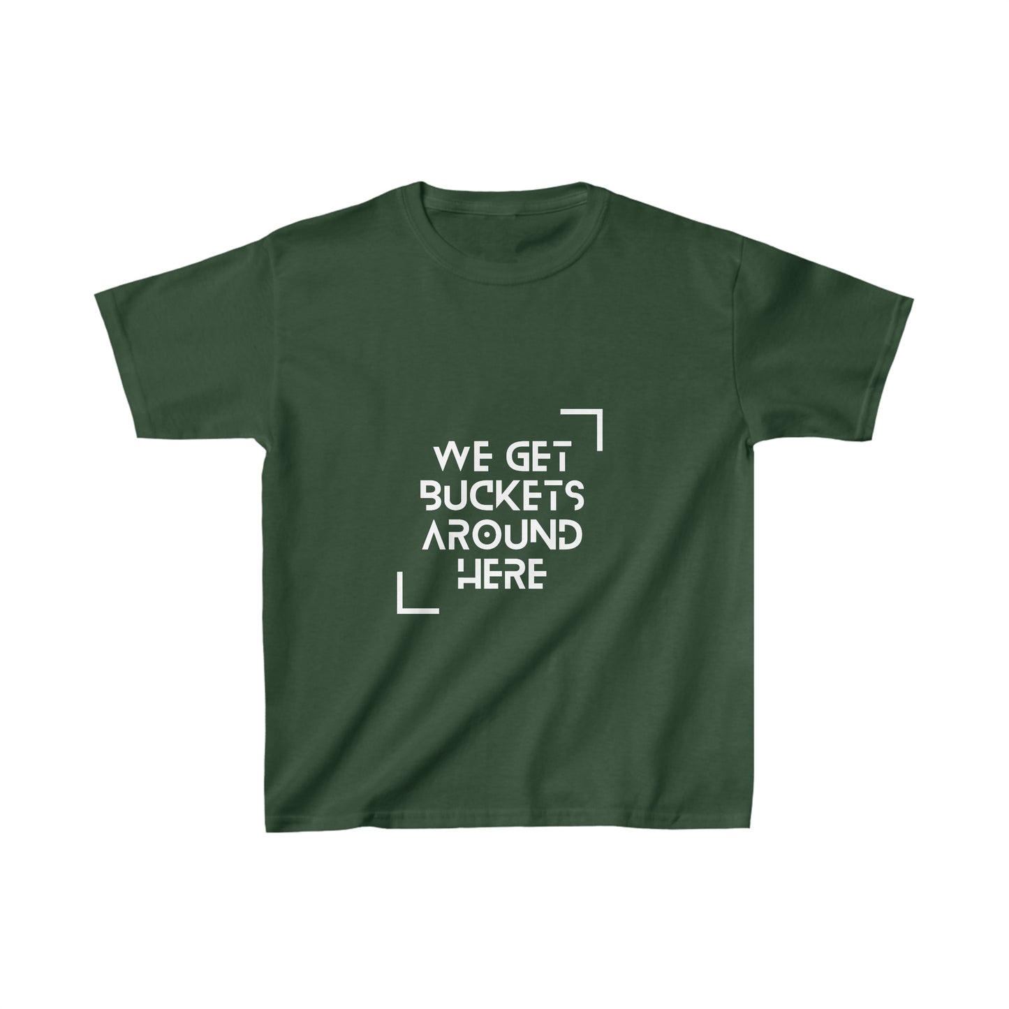 We Get Buckets Around Here | Basketball Shirt for Girls and Boys | Youth Kids Basketball Shirt | Sports Shirt Basketball Shirt | Casual or Sports Shirt for Kids