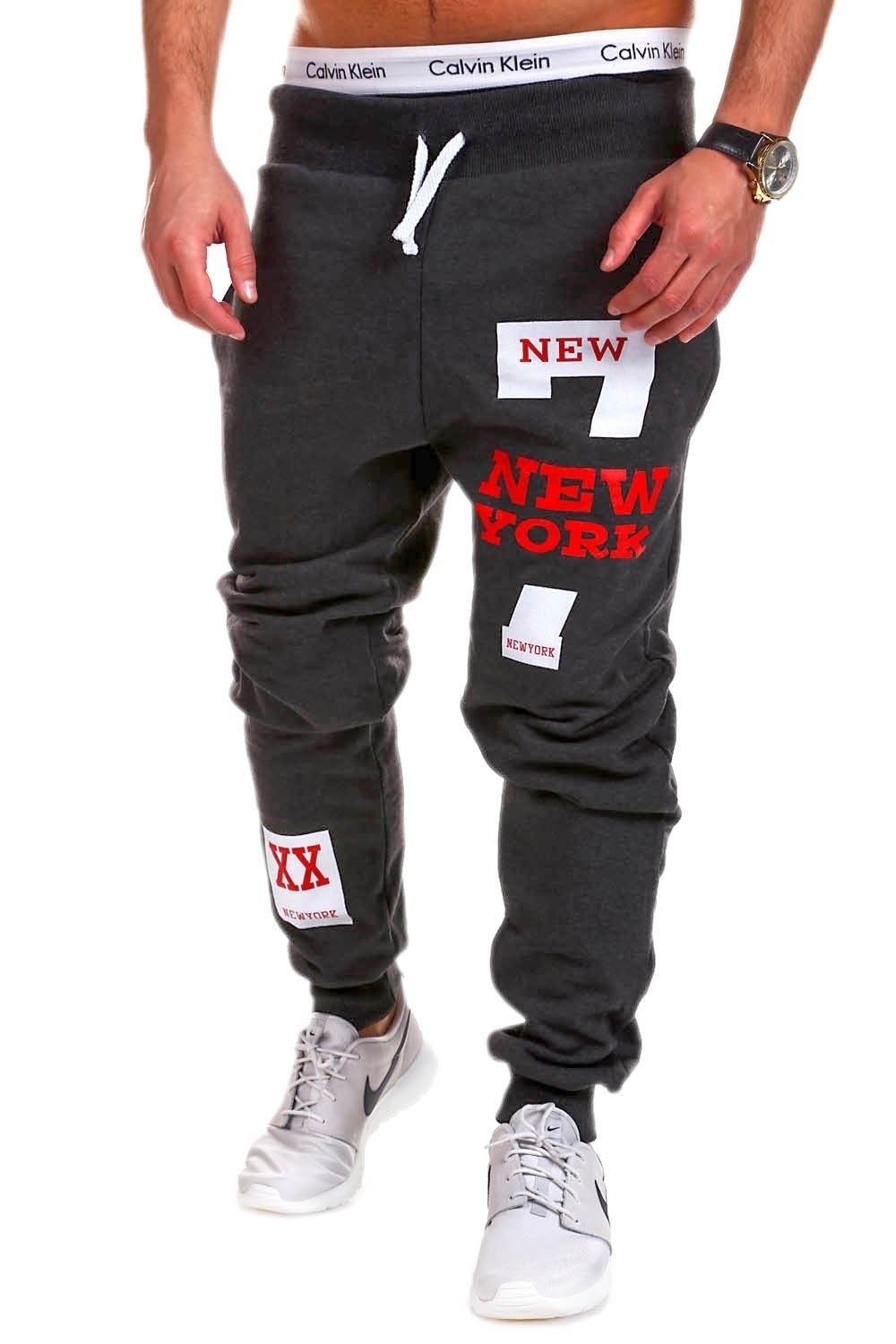 Trendy Mens Joggers Male Trousers Men Pants Casual  Pants Sweatpants Jogger Black