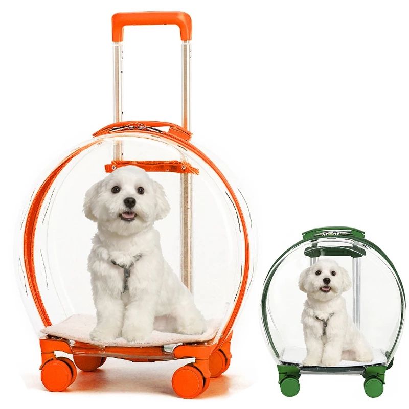 Trendy and Bougie Pet Transpo, Pet Trolley Case Transparent Cat Bag Multifunctional Cat Bubble Box Portable Space Capsule Dog Backpack