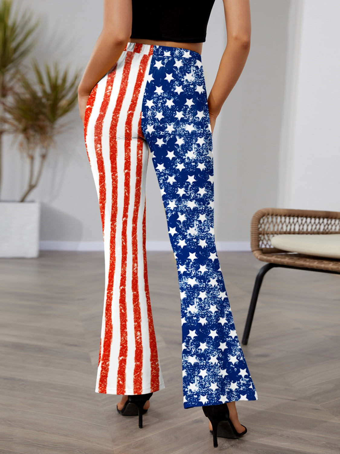 Star & Stripes High Waist Bootcut Pants | USA Flag | US Flag | Patriot