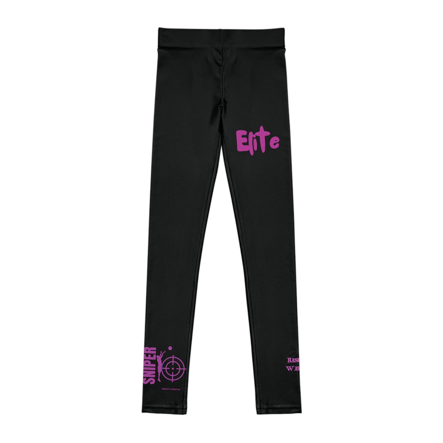 Fuchsia and Black BW Basketball Youth Elite Different Leggings - Stylish Activewear for Confidence and Individuality