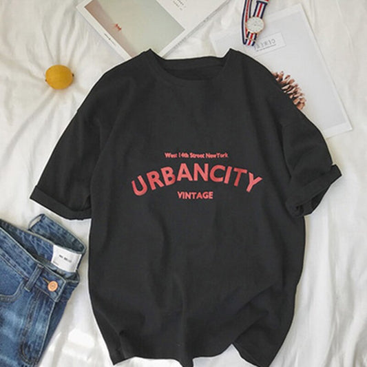 Women Print T-Shirt O-neck Short Sleeve Female Streetwear Oversized TShirt Casual shirts clothes summer Loose Hipster Tops Tees