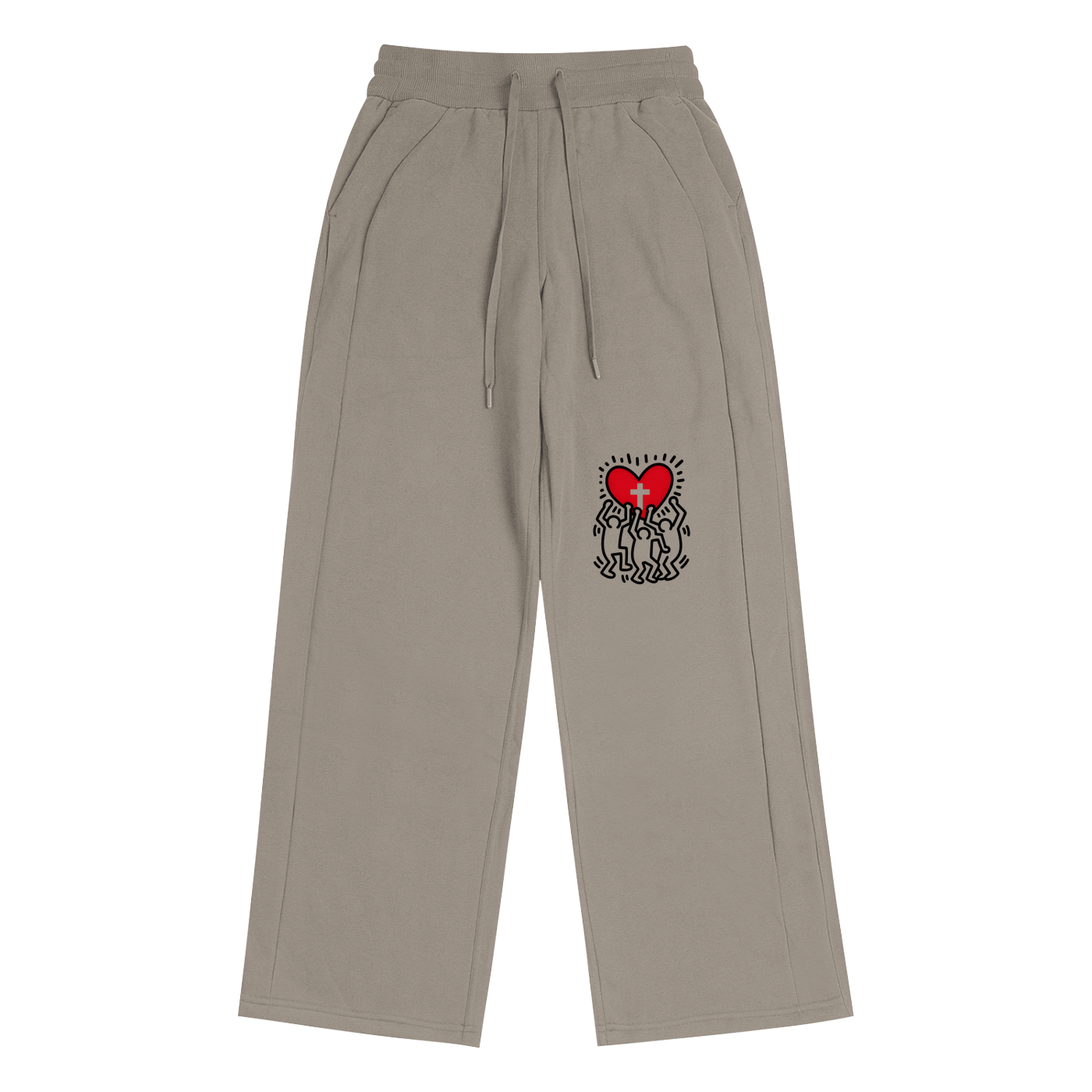 Heart Above Inspired by Artistry of RH Straight-Leg Sweatpants for Women – Casual & Sporty Mid-Waist Lounge Pants