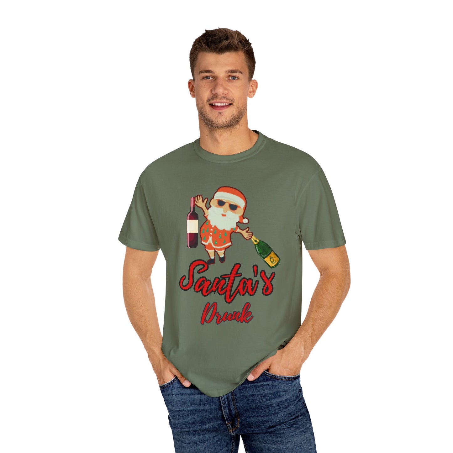 Santas Drunk, Christmas Shirt, Santa Shirt, Holiday Shirt, Funny Christmas, Funny Holiday, Unisex Garment-Dyed T-shirt