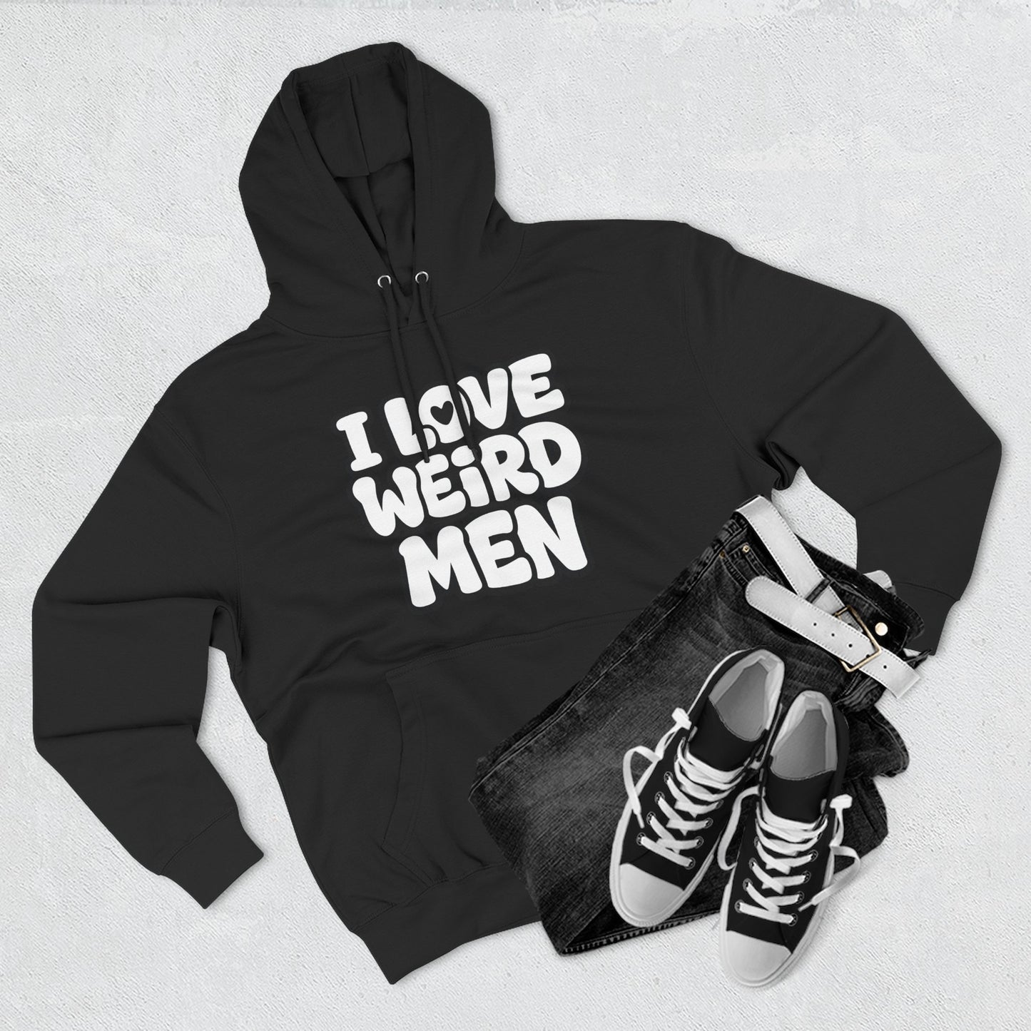 I Love Weird Men Hoodie – Funny Marriage Quote Hoodie, Cozy Three-Panel Fleece Pullover 
I Love Weird Men I Married One Hoodie — Three-Panel Fleece