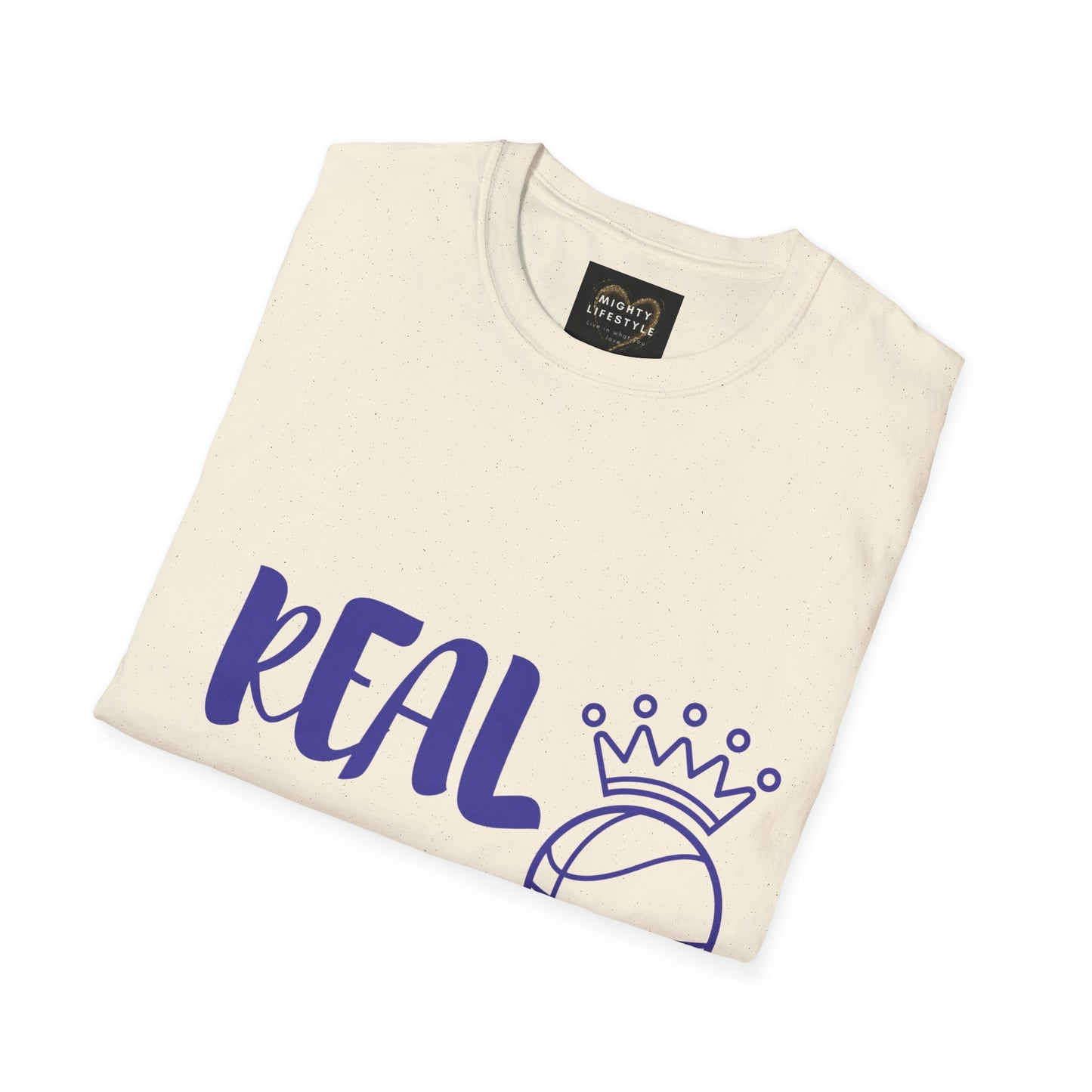 Real Queen Purple Font  | Basketball Shirt | Sports Shirt | Baller Shirt | Mighty Lifestyle |  Softstyle T-Shirt