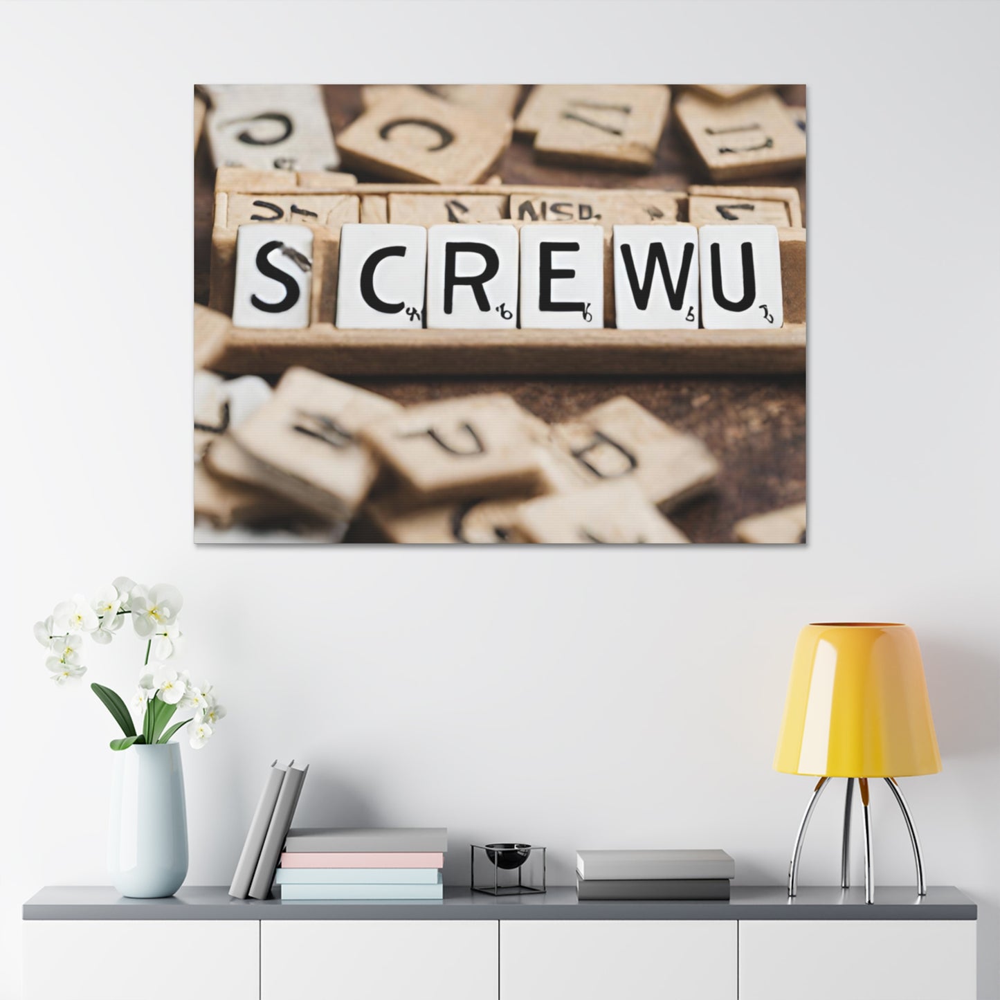 Screw U | Funny Canvas Art | Wall Art | Wall Decor | Office Art | Canvas Stretched, 1.5''