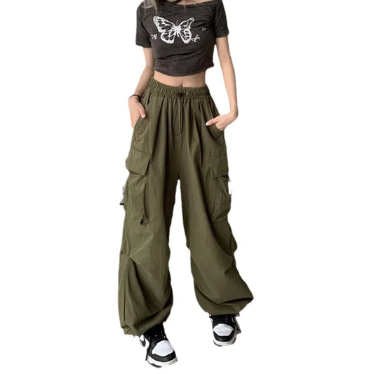 Lilith Trendy Baggy Streetwear Hip Hop Cargo Pants for Women – Oversized Summer Trousers with Pockets | Korean High Waist Baggy Streetwear Hip Hop Cargo Pants Women Fashion Pockets Oversize Loose Trousers Summer Boyfriend High Waist Wide Leg Pants