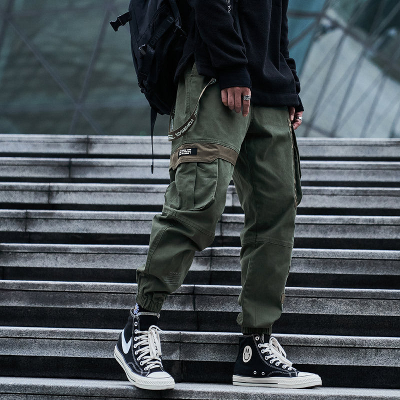 Men’s multi-pocket large size casual men's small foot pants