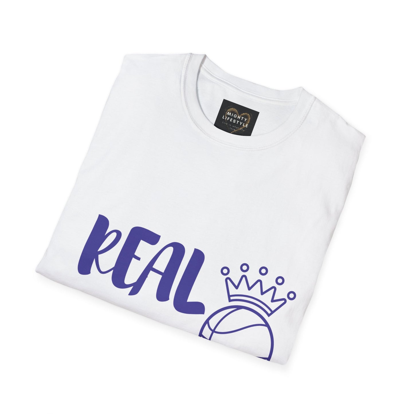 Real Queen Purple Font  | Basketball Shirt | Sports Shirt | Baller Shirt | Mighty Lifestyle |  Softstyle T-Shirt