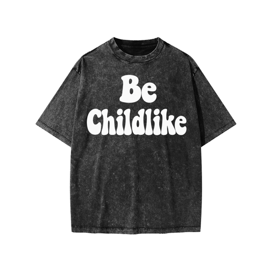 Be Childlike Pray More Faith Based Apparel Snow Washed Kids' T-shirt | Christian shirts for boy, Christian shirts for girls, casual trendy Christian shirts, faith based graphic tees, Christian apparel for everyday wear, Yeshua Jesus Saves