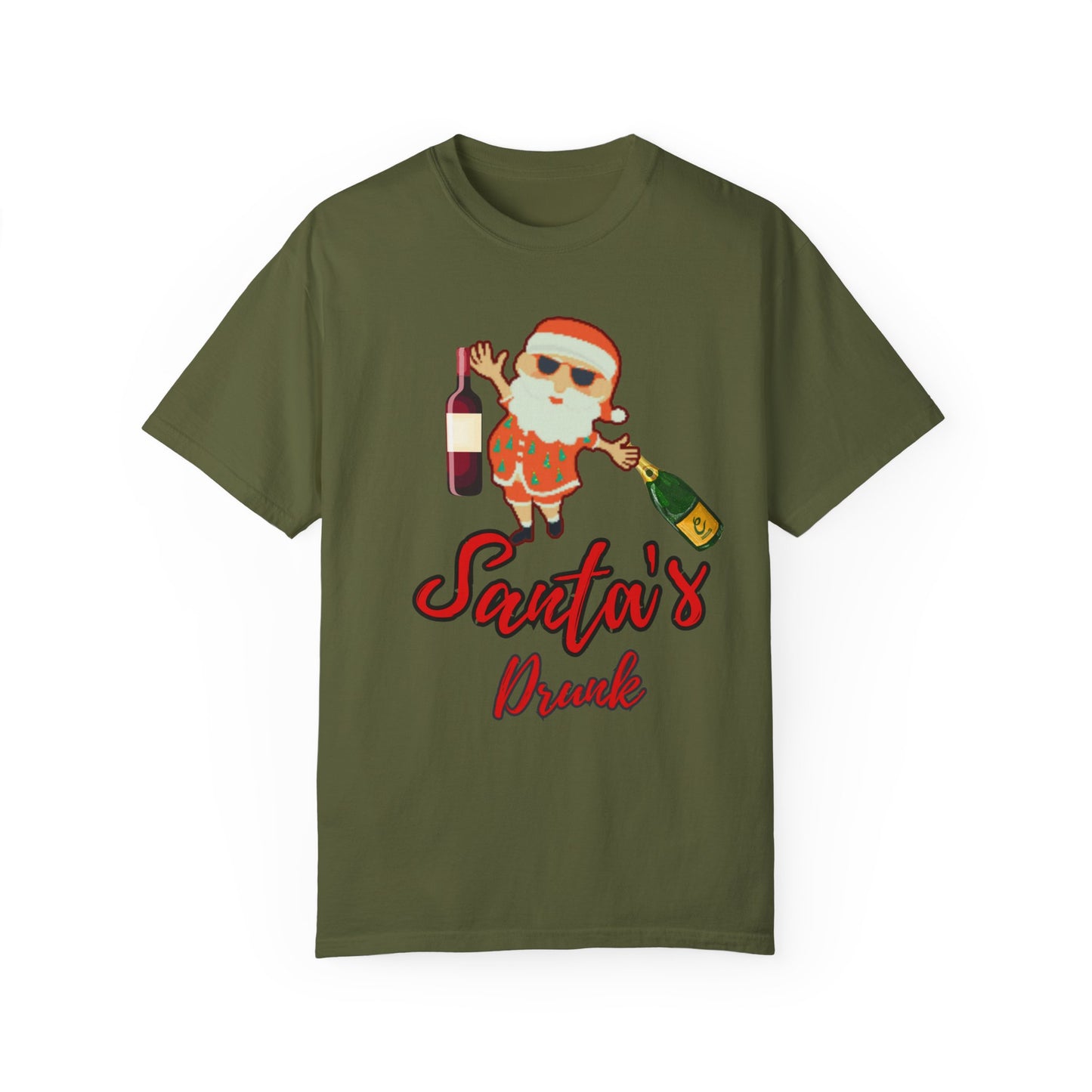 Santas Drunk, Christmas Shirt, Santa Shirt, Holiday Shirt, Funny Christmas, Funny Holiday, Unisex Garment-Dyed T-shirt