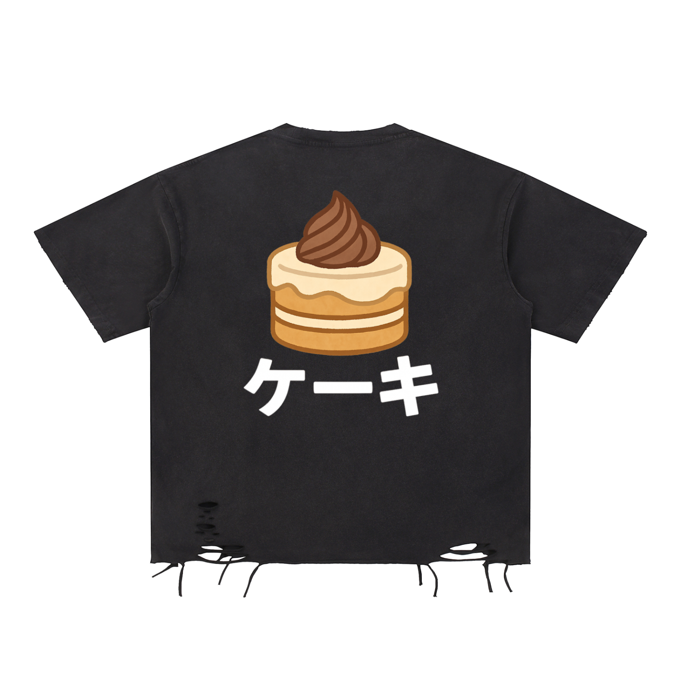 Eat The Cake Anime Funny Anime Shirt Trendy Shirt Snow Washed Raw-Hem T-Shirt, Eat The Cake Anime Shirt – Funny Graphic Tee for Anime Fans, Unisex Anime Graphic T-Shirt – “Eat The Cake” Slogan Tee, Japanese Streetwear Anime Shirt – Funny Cake Graphic Tee