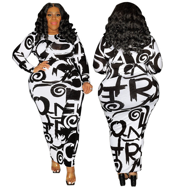 Mighty Lifestyle Plus Size Dresses | Large Spring New Long Sleeve Dress