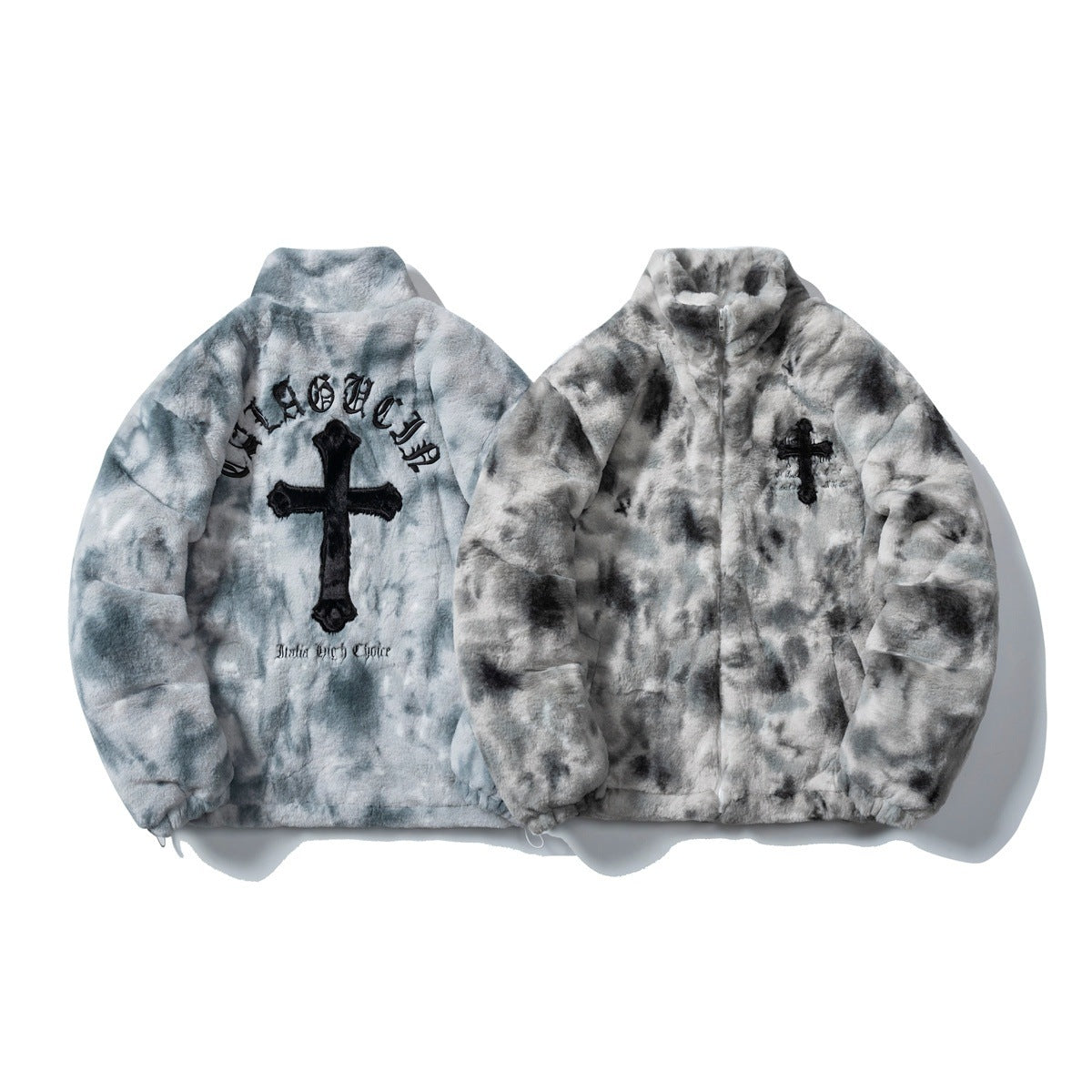 Cross Embroidered Faith Jacket – Premium Retro Christian Zip-Up Coat Cross Embroidered Cotton Coat Faith Based Christian Coat