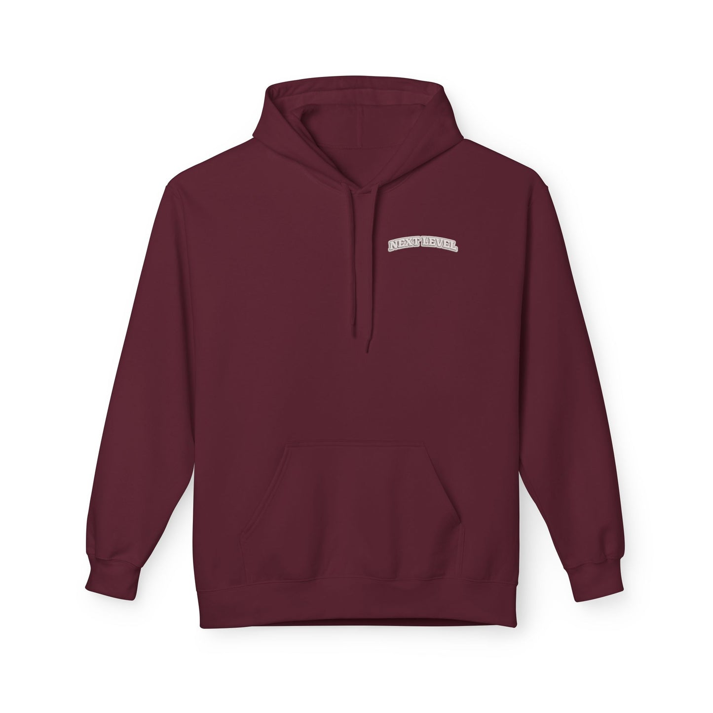 Majestic Vertical Text Hoodie — Minimal White Graphic Pullover Christian Hoodie Godly Hoodie Sports Hoodie Mighty Lifestyle Hoodie