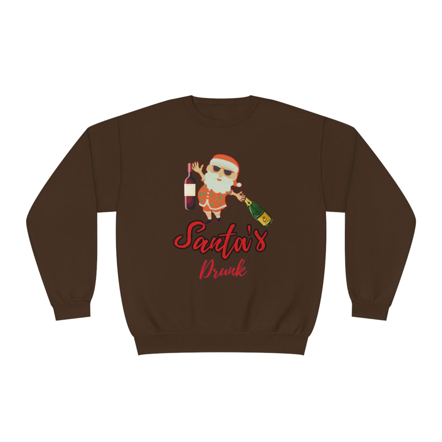 Santa Sweater, Santa's Drunk, Ugly Sweater, Ugly Holiday Sweater, Ugly Christmas Sweater,  Unisex NuBlend® Crewneck Sweatshirt