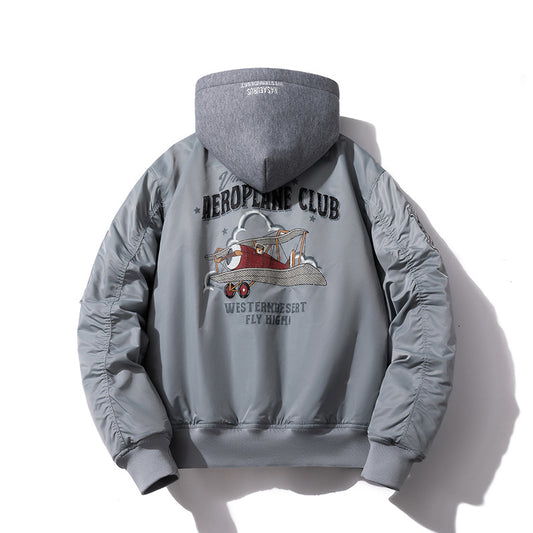 Retro Baseball Jacket unisex Padded Thickened Jacket Couples' Oversized Flight Jacket