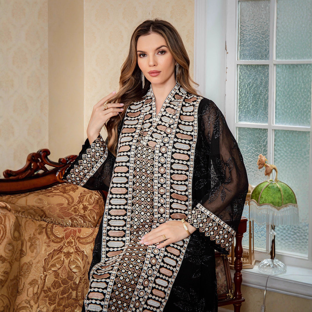 Moo Moo Long Robe Women's Abaya Elegant Long Dress Middle East Clothing Dubai Dress
