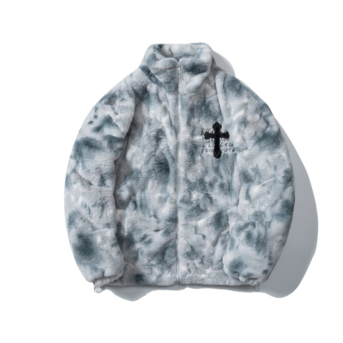 Cross Embroidered Faith Jacket – Premium Retro Christian Zip-Up Coat Cross Embroidered Cotton Coat Faith Based Christian Coat