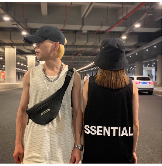 ESSENTIALS Double Line Mesh Sleeveless Vest, Trendy Mens Internet Celebrity, Same Style As High Street Trend