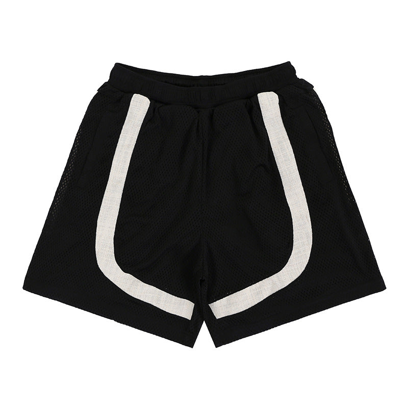 Men's Basketball Shorts Mesh Splicing Loose Wide Leg Five-Point Pants