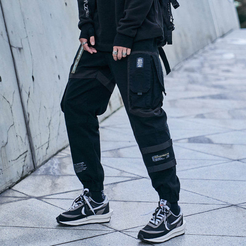 Men’s multi-pocket large size casual men's small foot pants