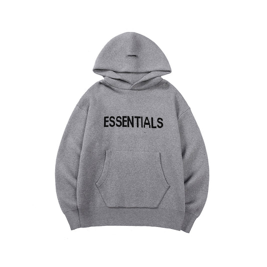 Essential style hooded pullover hoodie sweater plus pile