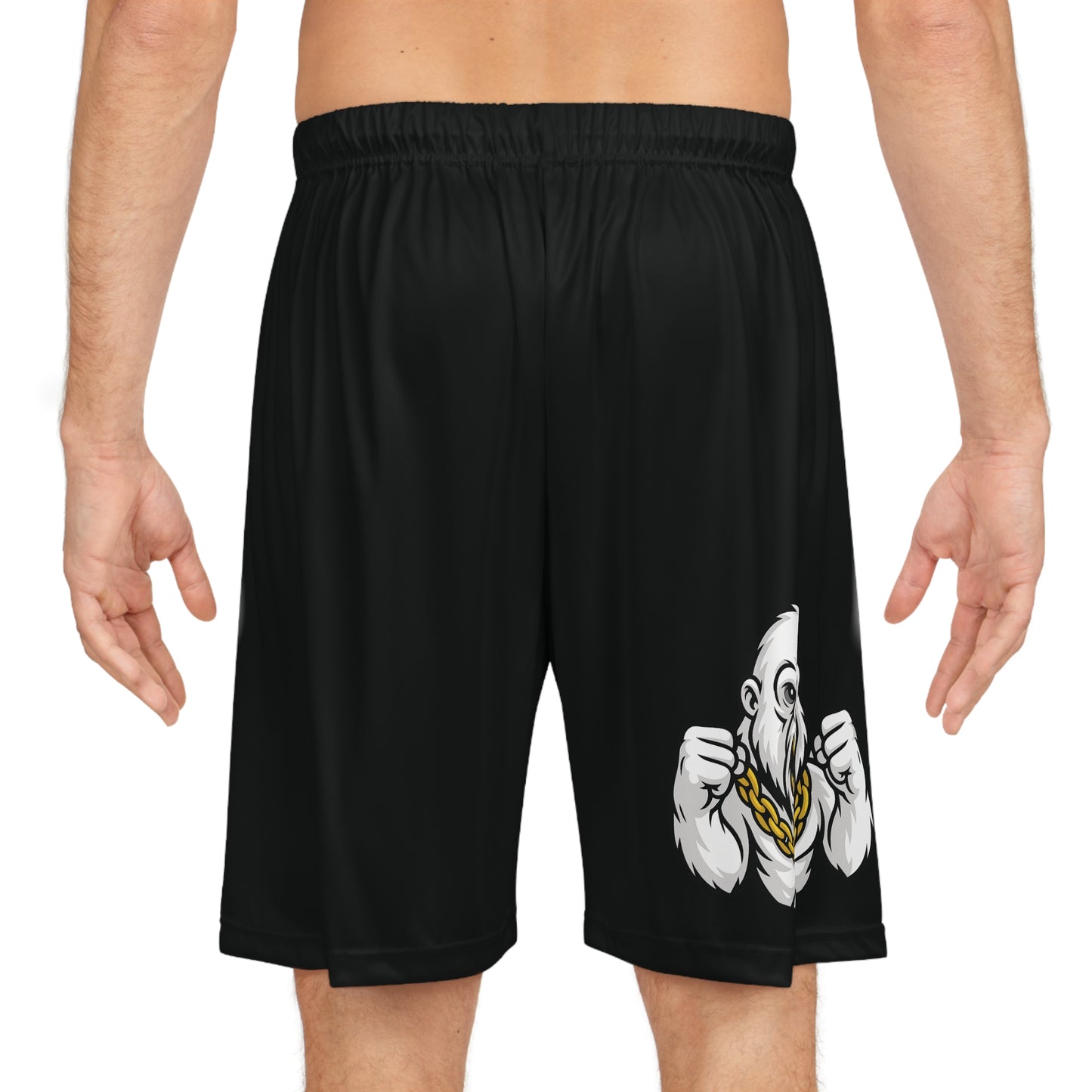 Certified Crashout Gold Ape King Basketball Shorts — Mighty Lifestyle Gym Shorts for Teens & Adults