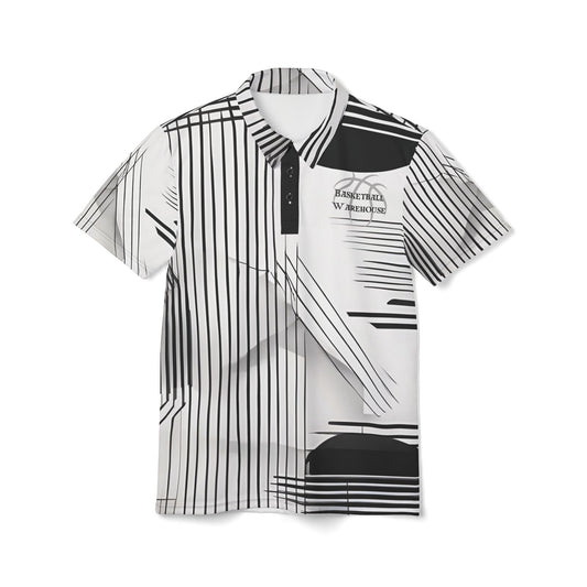 BW Gray White Black Unisex Polo Shirt - Basketball Warehouse Design