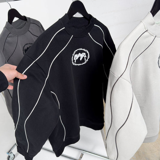 Oversized Embroidered Logo Hoodie – Modern Streetwear Pullover  Embroidered letter patchwork loose hoodie