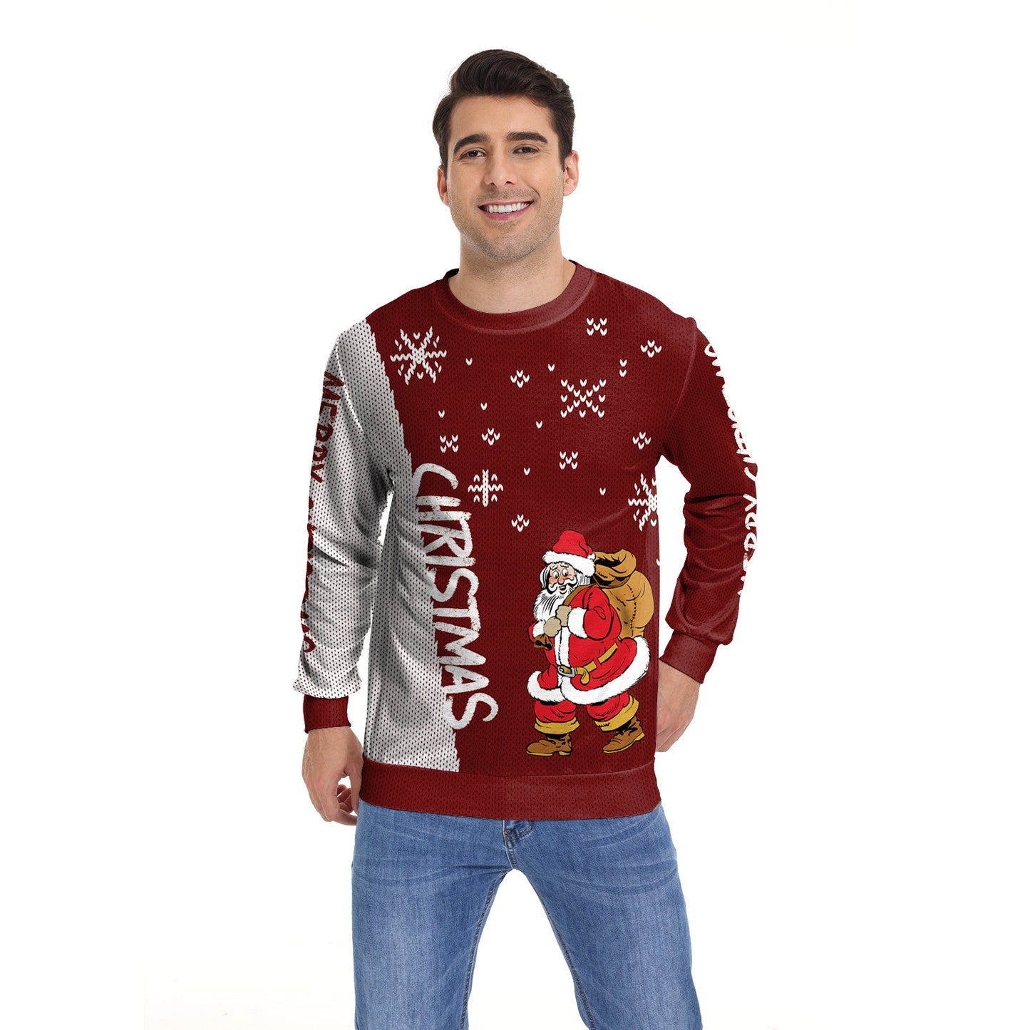 Ugly Sweater For Christmas Party Holiday Party Sweater reindeer round neck hoodie