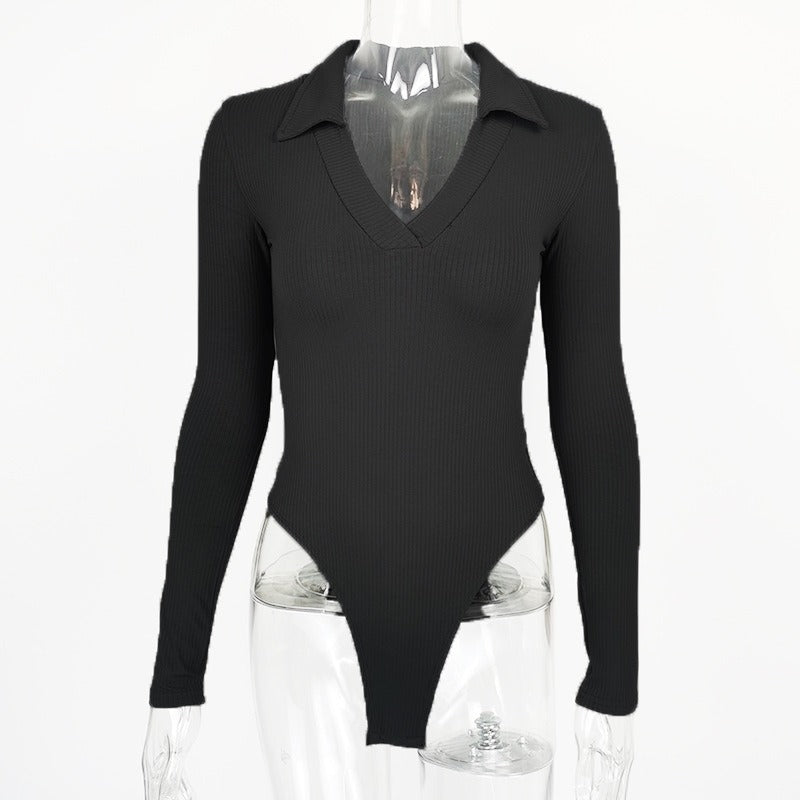 The Lolita Body Suit | Sexy  Polo Collar Long Sleeve | One Piece Undercoat