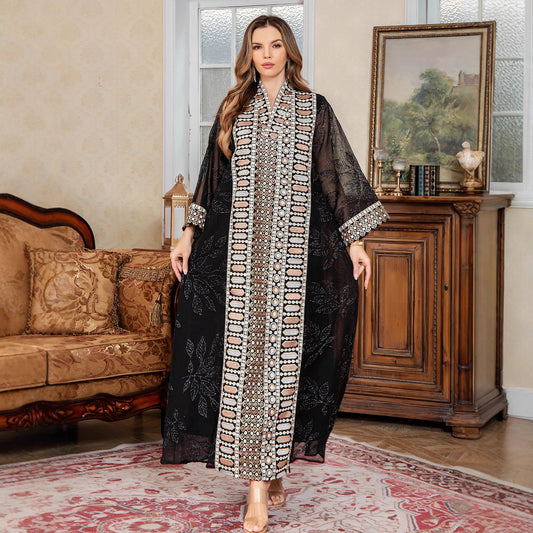 Moo Moo Long Robe Women's Abaya Elegant Long Dress Middle East Clothing Dubai Dress