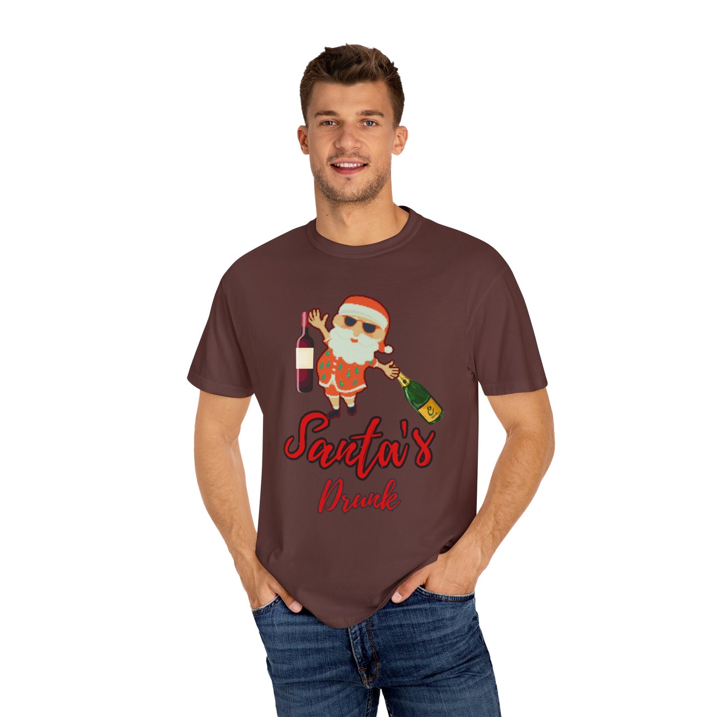 Santas Drunk, Christmas Shirt, Santa Shirt, Holiday Shirt, Funny Christmas, Funny Holiday, Unisex Garment-Dyed T-shirt