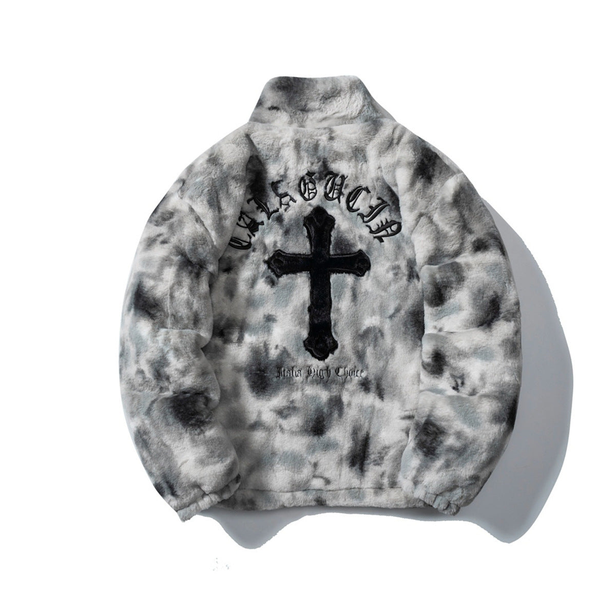 Cross Embroidered Faith Jacket – Premium Retro Christian Zip-Up Coat Cross Embroidered Cotton Coat Faith Based Christian Coat