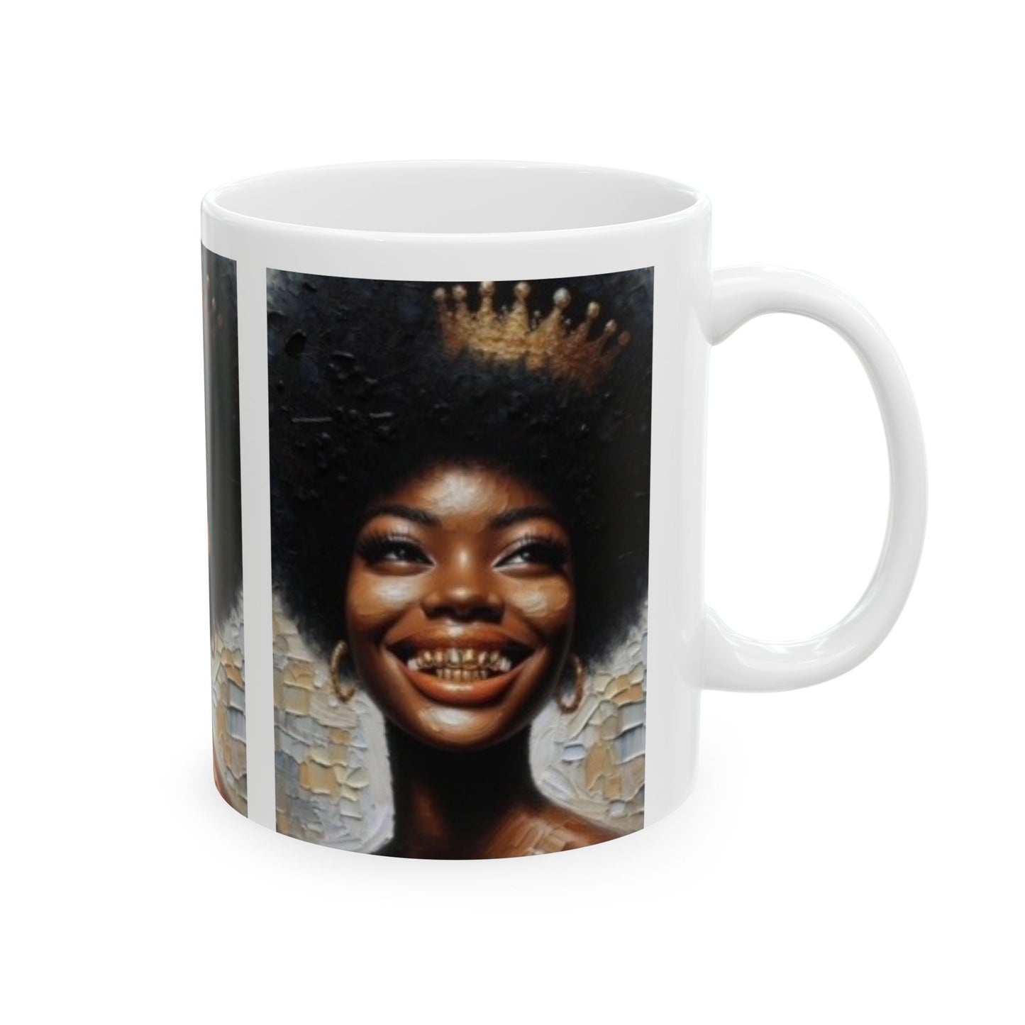 Queenie Gold | Modern Art | Grill Art Ceramic Mug, 11oz