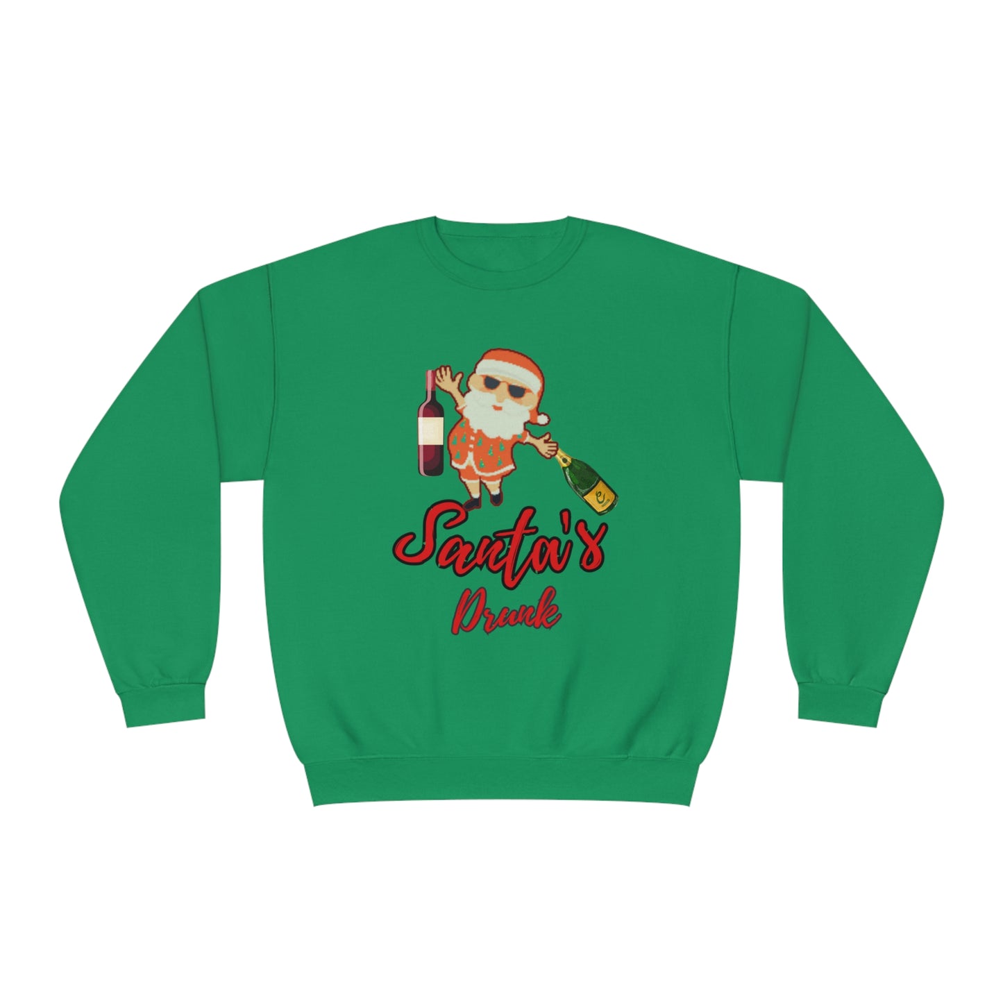 Santa Sweater, Santa's Drunk, Ugly Sweater, Ugly Holiday Sweater, Ugly Christmas Sweater,  Unisex NuBlend® Crewneck Sweatshirt